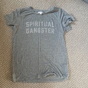 Spiritual Gangster Gray Graphic Tee with White Logo